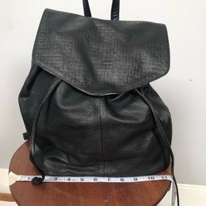 Leather black bookbag purse-  barely used